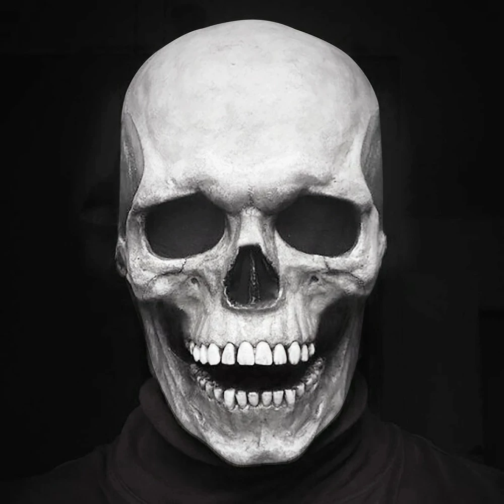 Halloween Mask Full Head Skull mask Latex Mask Skull Horror Decoration Movable Jaw Masque Gifts Party Costume