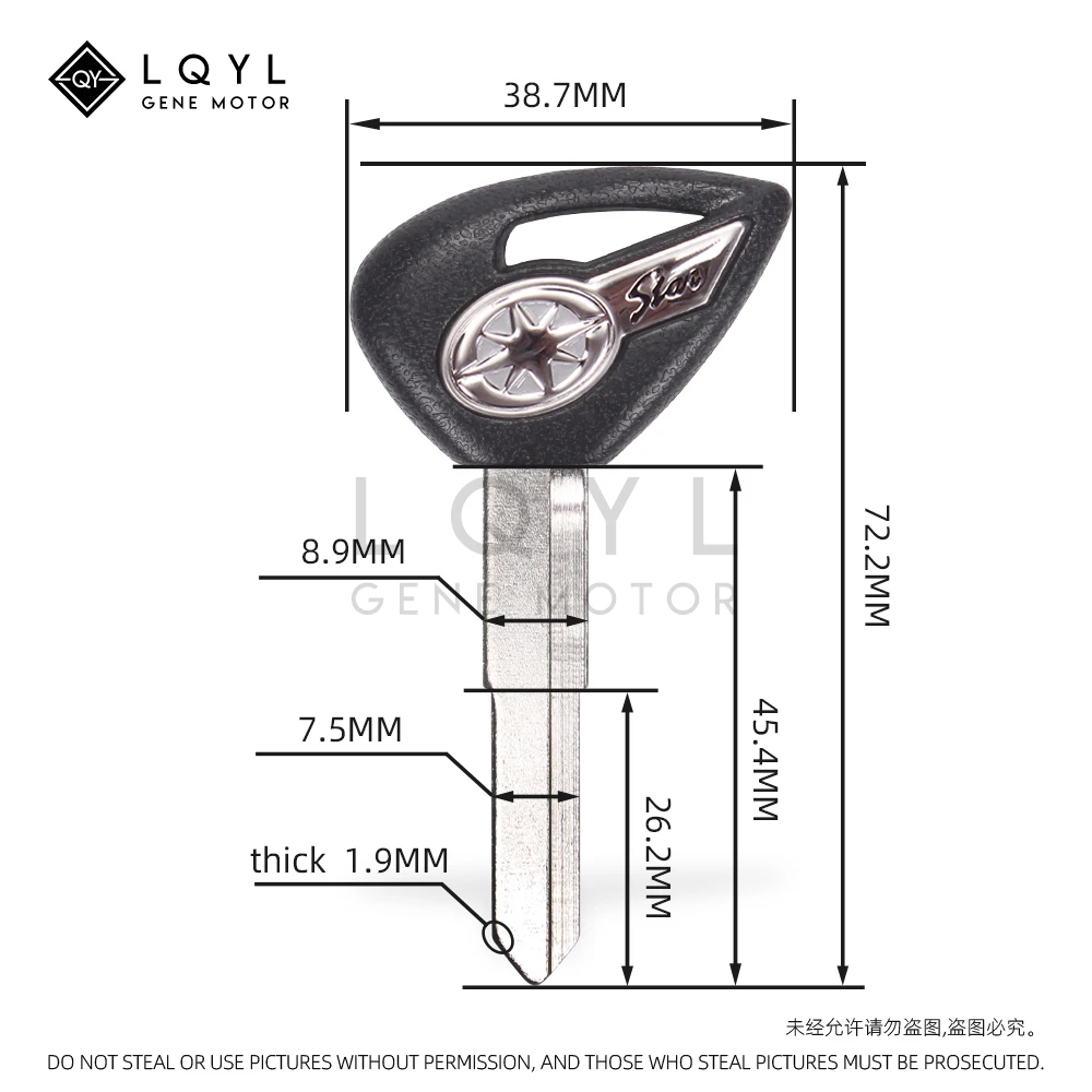 LQYL NEW Blank Key Replace Uncut Keys For YAMAHA Dragstar V-Star DS400 DS650 DS1100 XVS400 XVS650 XV1900 XVS1300 XVS950 XV1700