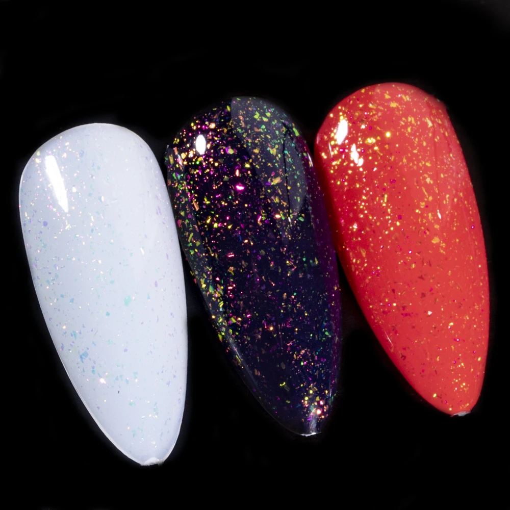 KODIES GEL Aurora Sparkle Top Coat Glitter Gel Nail Polish 2 IN 1 Chrome Pigment Shine Gel Finish Sealer Color Topcoat Nails Art 4