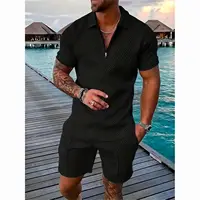 Ensemble deux pièces pour hommes, nouvelle marque tendance, impression aléatoire, décontracté, ample, manches courtes, ensemble Short et haut, été 2