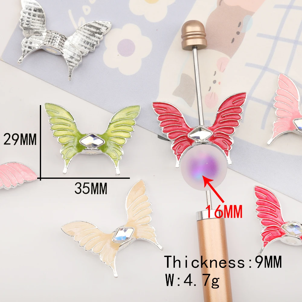 Cordial Design 100Pcs 29*35MM Jewelry Findings & Components/Alloy/Butterfly Shape/Oil Drop Effect/Hand Made/DIY Jewelry Making - cordial