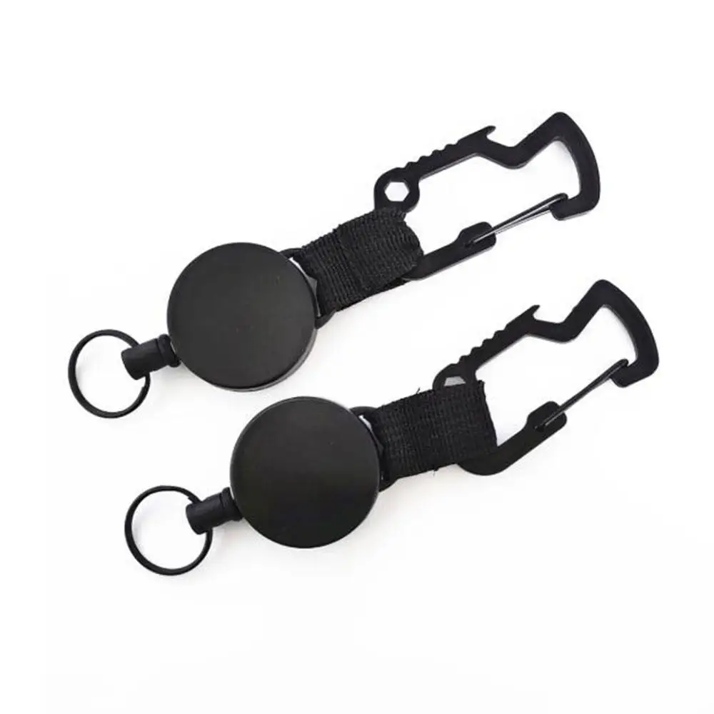 

Elastic Nylon Rope Keychains Trinket 60cm Carabiner Thick High Elastic Tension Telescopic Ring Easy Pull Buckle Bottle Opener