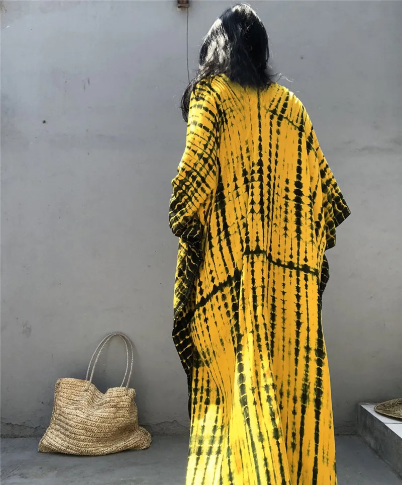 Fashion Casual Striped Print Long Dresses Women Bohemian V-neck Bat Sleeve Loose Slit Beach Dress Summer New Beachwear Vestidos 125 Fashion Casual Striped Print Long Dresses Women Bohemian V-neck Bat Sleeve Loose Slit Beach Dress Summer New Beachwear Vestidos