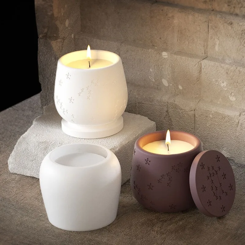 Embossed Pentagram Candle Cup Silicone Mold DIY Resin Plaster Ornament Star Pudding Bottle Mold Creative Storage Jar Molds