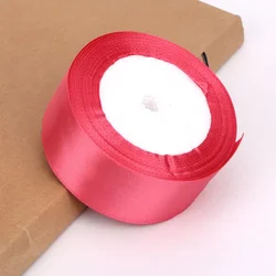 Vibrant Satin Ribbon Collection for DIY Crafts - Assorted Colors (Watermelon Red)