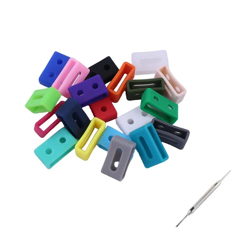 Unisex Resin Ring Silicone Rubber Watch Accessory with Movable Loop Buckle (Multiple Sizes Available)