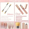 Silicone Nail Brush Flat Applicator Sticks Reusable Lip Brush With Cover For Dust Prevention Silicone Nail Powder Applying Tool 5