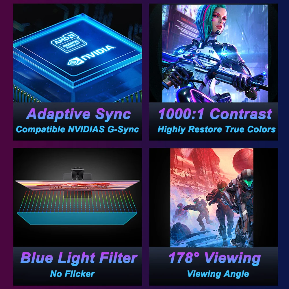 FYHXele-27 ġ 2K QHD 75Hz ӿ  ǻ, 1ms  ȭ IPS г ũž LCD ÷ 16:9 