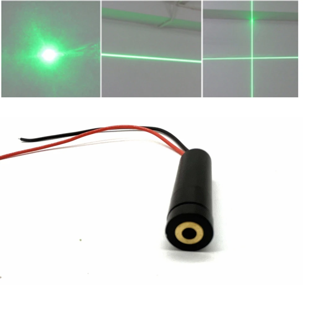 Industrial 515nm 520nm 15mw Green Laser Module Dot/Line/Cross 1240 12 35mm focusable 515nm 520nm 10mw laser module cross line dot green beam with usb power adapter