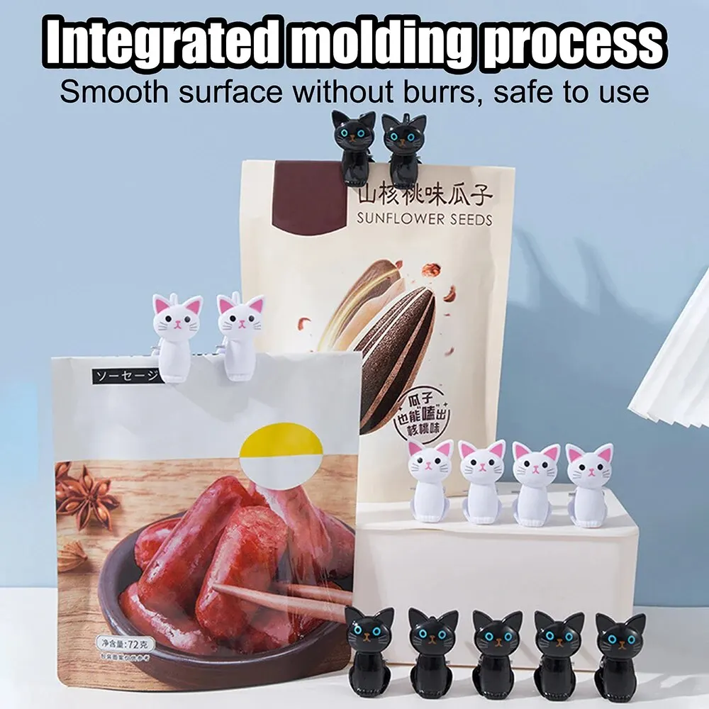 Cute Cat Plastic Clips 8Pcs/Set desk organizer,storage organizer,bag organizer for Office Desk Organize And Store Household Clothespegs Clamp Snacks Sealing