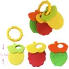 Fruit Macaroon Teether Teething toys for teething babies Easy to grip Food-grade silicone Anti-Swallowing design 4