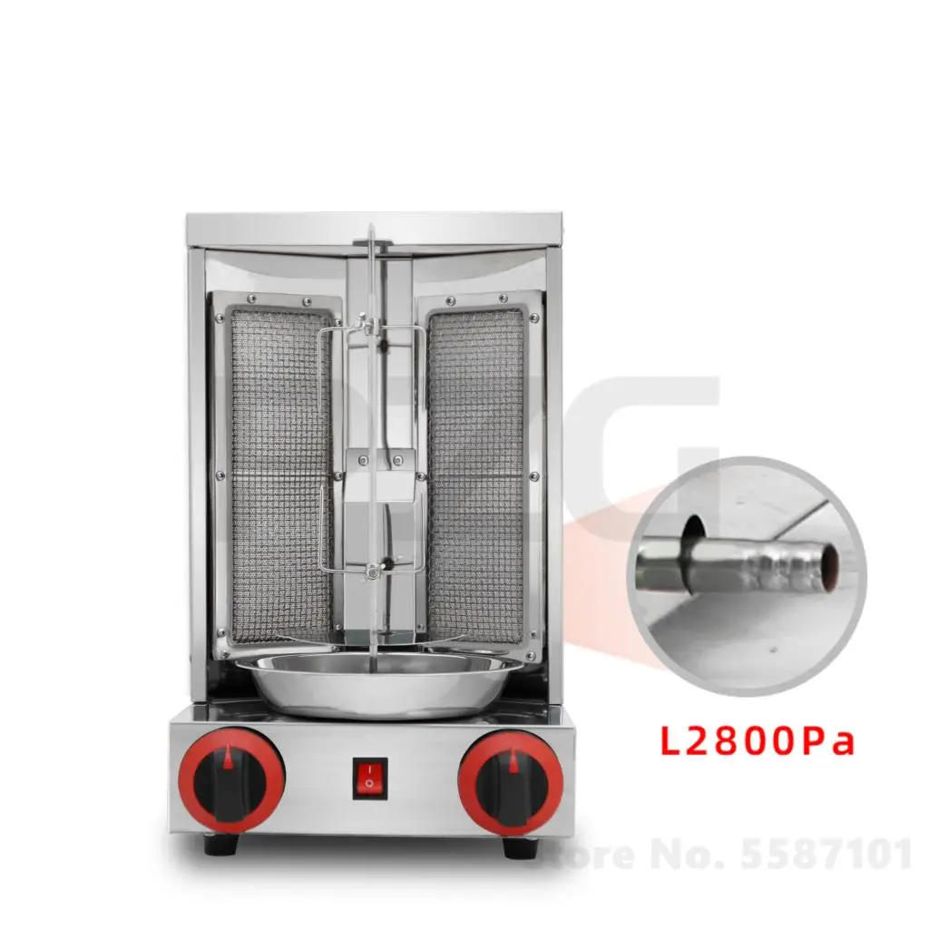 Meat Product Making Machines 2 Burners Automatic Doner Kebab Machine Commercial Electric And Gas Shawarma Machine Commercial Use 6