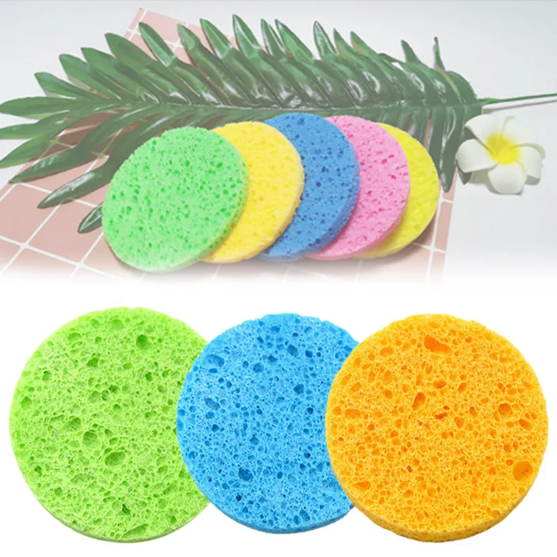 100pcs Compressed Facial Sponges Natural Wood Pulp Sponge Cosmetic Puff