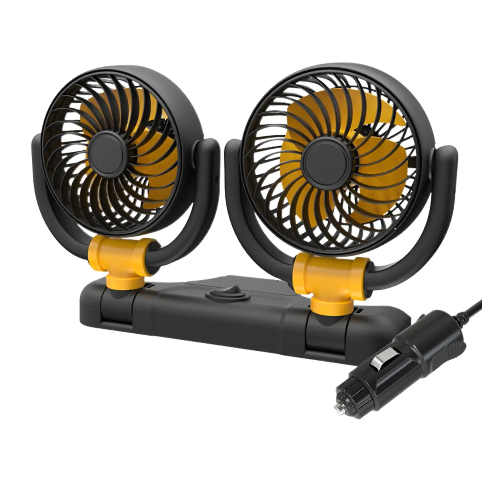 Car Double Head Folding Fan Accessories 360 Degrees Rotary Portable Car Cooling Air Fan for Dashboard SUV Boat RV Home premium