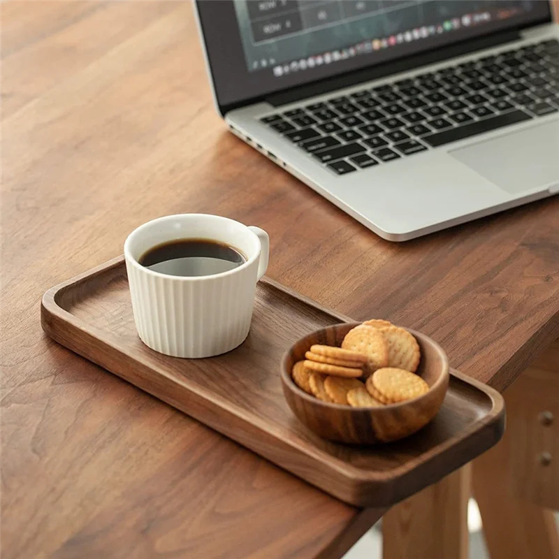 1 Pcs Solid Wood Small Tray Rectangle Platter Bathroom Tray Dinner Tea Coffee