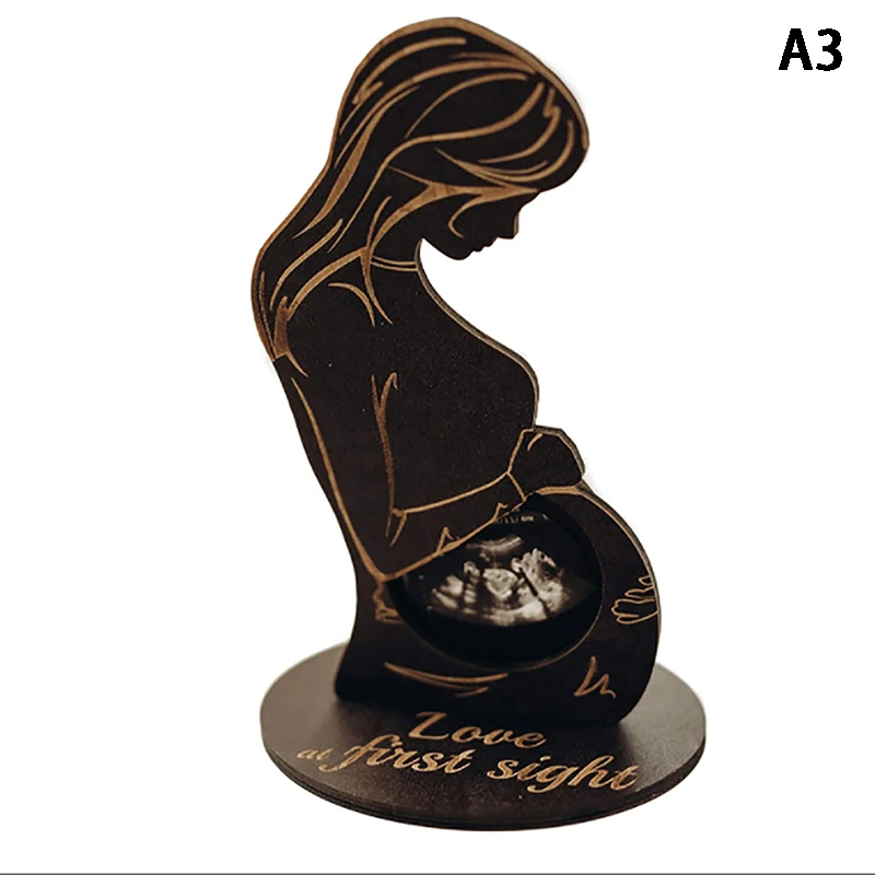 Wooden Woman Baby Ultrasound Photo Frame Sonogram Picture Frame Pregnancy Gift Baby Keepsake For Couples New Moms Father 1Pc photo frame wood canvas frame wood photo frame wood frame wood picture frame