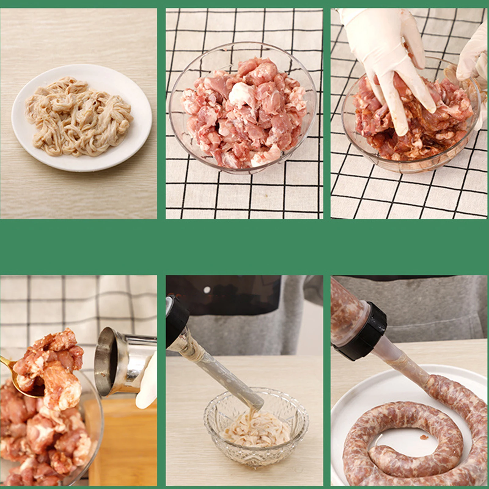 Sausage Stuffing Machine Manual Sausage Stuffer 4 Nozzle Tubes Meat Sausage Maker Handmade Filling Tool For Restaurant Kitchen
