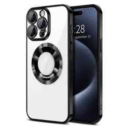 Premium Magnetic Gold - Plated iPhone Case with Camera Shield and Apple Logo Enhancer for iPhone Air (Black)