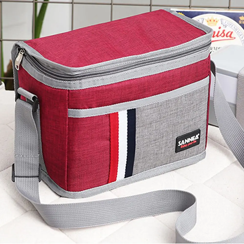 Portable Travel Thermal Insulated Aluminum Film Inside Handbags Oxford Cloth Food Storage Box Lunch Bags Cooler Bag Picnic Bag