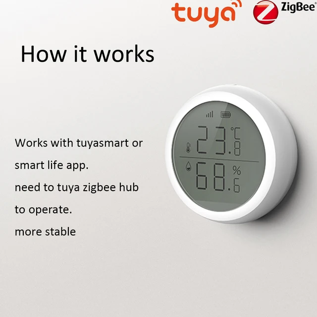 Tuya Zigbee Smart Temperature and Humidity Sensor with LED Screen Display Compatiable with Alexa Google Assistant 6