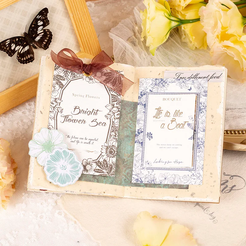 20 Sheets Vintage Minimalist Art Memo Pad Small Fresh Literature Journal Scrapbooking Decoration Material Card Paper Stationery