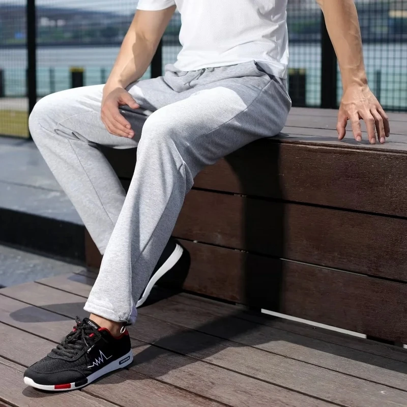 2023 Automne hiver pantalon homme casual sport training pantalon noir gris  tissu de qualité vêtements de marque 9003#