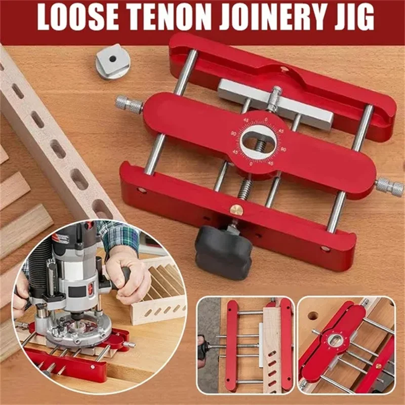 

2 in 1 All Metal Precision Mortising Jig Loose Tenon Joinery Jig Punch Locator Doweling Jig Connector Fastener Woodworking Tools