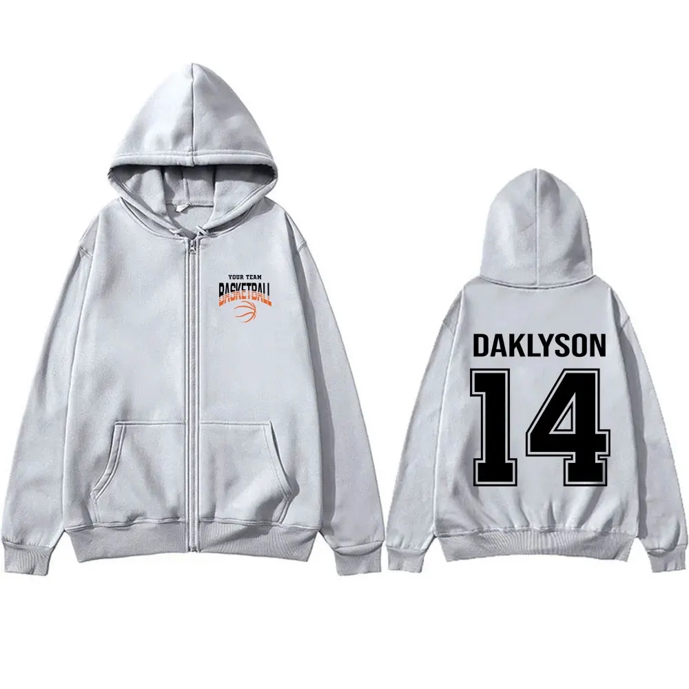 Your Team Volleyball Daklson 14 Zipper Hoodie Men's Fleece Cotton Zip Up Jacket Men Women Fashion Casual Sports Oversize Hoodies