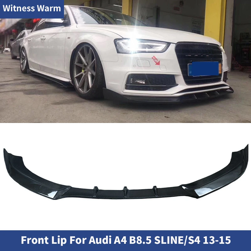 S4 Style Quad Exhaust Dual Outlet Carbon Fiber Rear Bumper Lip For Audi
