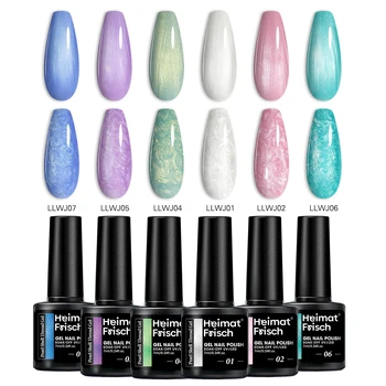 Smalto per unghie stile spirale da 0,24 once, smalto gel Aurora Shell Mica Mermaid Line, nail art semipermanente Aurora Glitter