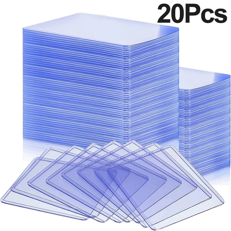 

20/5Pcs Clear Card Sleeves Kids Game Card Plastic Protector Holder Sports Football Star Hard Cards Cover Home Storage Organizer