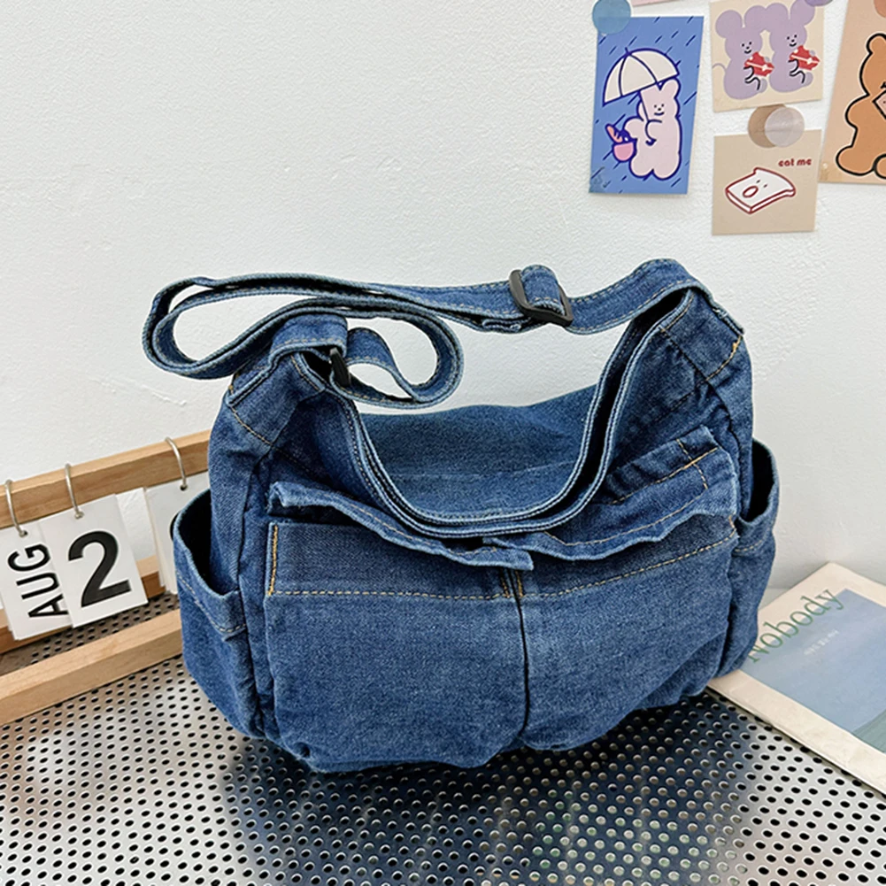 Denim Crossbody Bag for Women Totes Brand Fashion Men Causal Messenger Shoulder Bag Large Capacity Shopper Hobo Bag Women's Bag