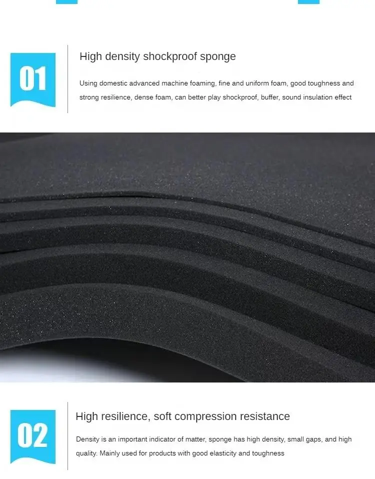 Toolbox Shock-Absorbing Sponge Sheet High Density Foam Pad Cuttable Shadow Foam Insert Hard Case Sponge Cushion Tools Organizer