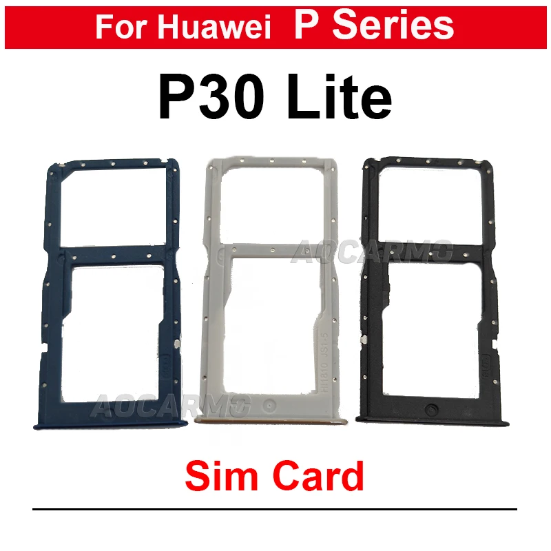 1 Pz Per Huawei P30 Lite P30Lite Sim Card Vassoio Slot Holder Parti Di Ricambio Blu Nero