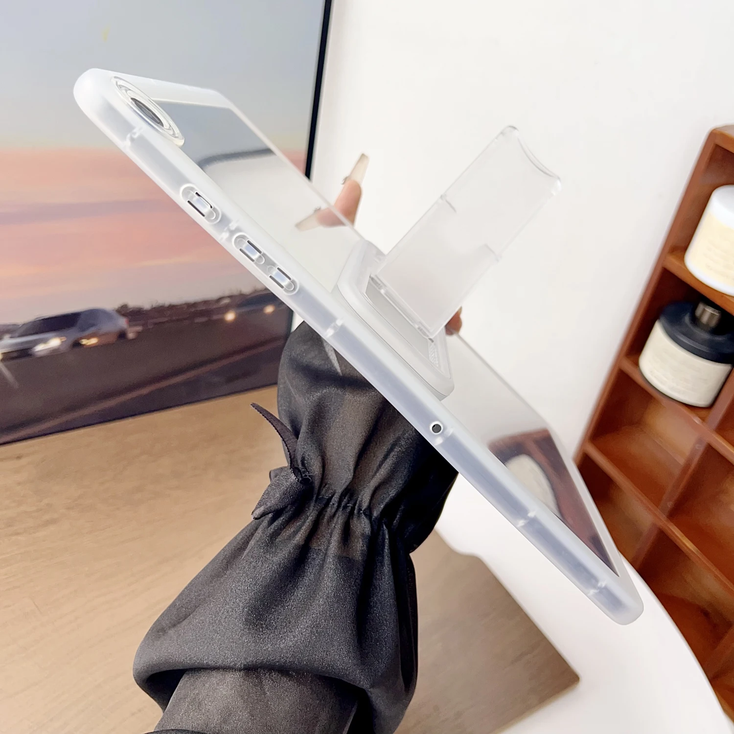 Transparent Kickstand Tablet Case with Clear Stand and Protective Cover