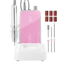 Professional Nail Drill, Nouvella 35000RPM Electric Nail Filer Machine with Coreless Motor Rechargeable Efile for Nails Gel 1