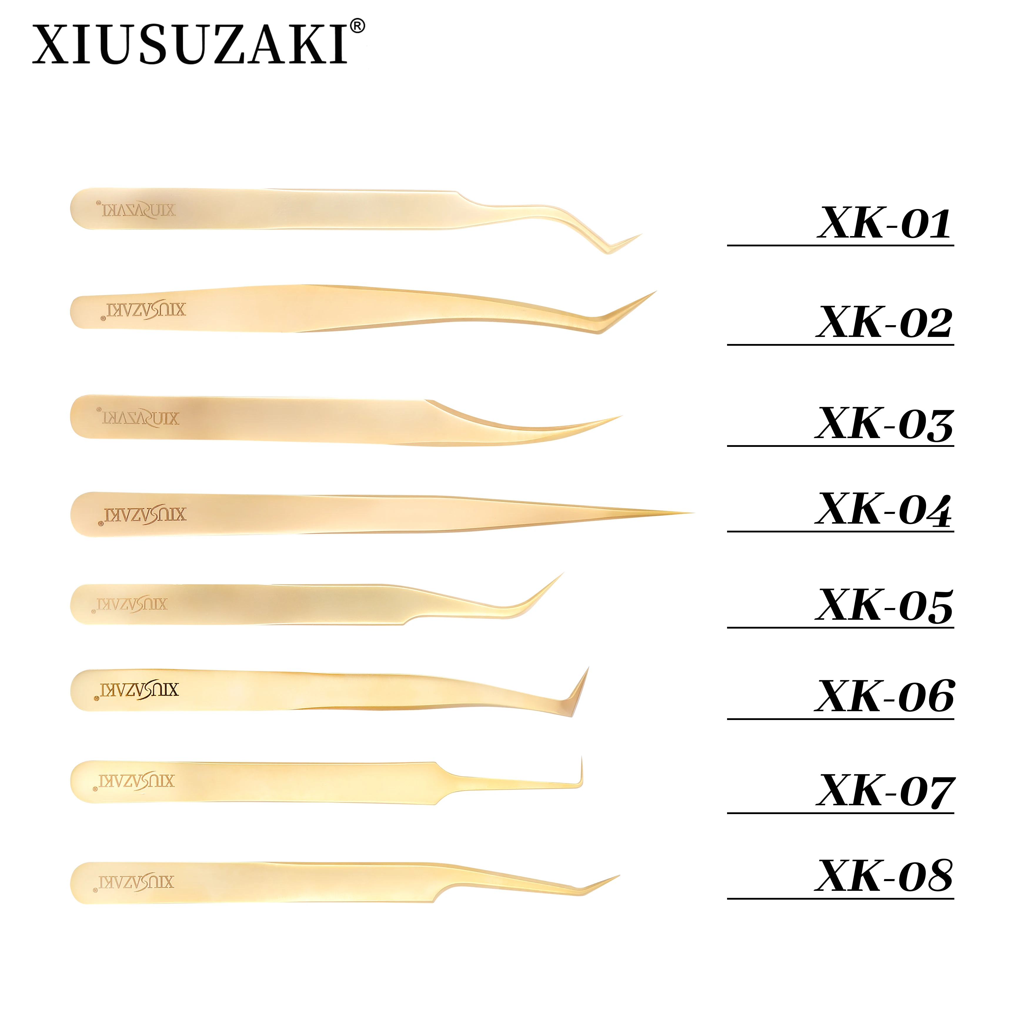 XIUSUZAKI High precision eyelash extension forceps, stainless steel eyelash 3D precise clip for makeup titanium alloy 2