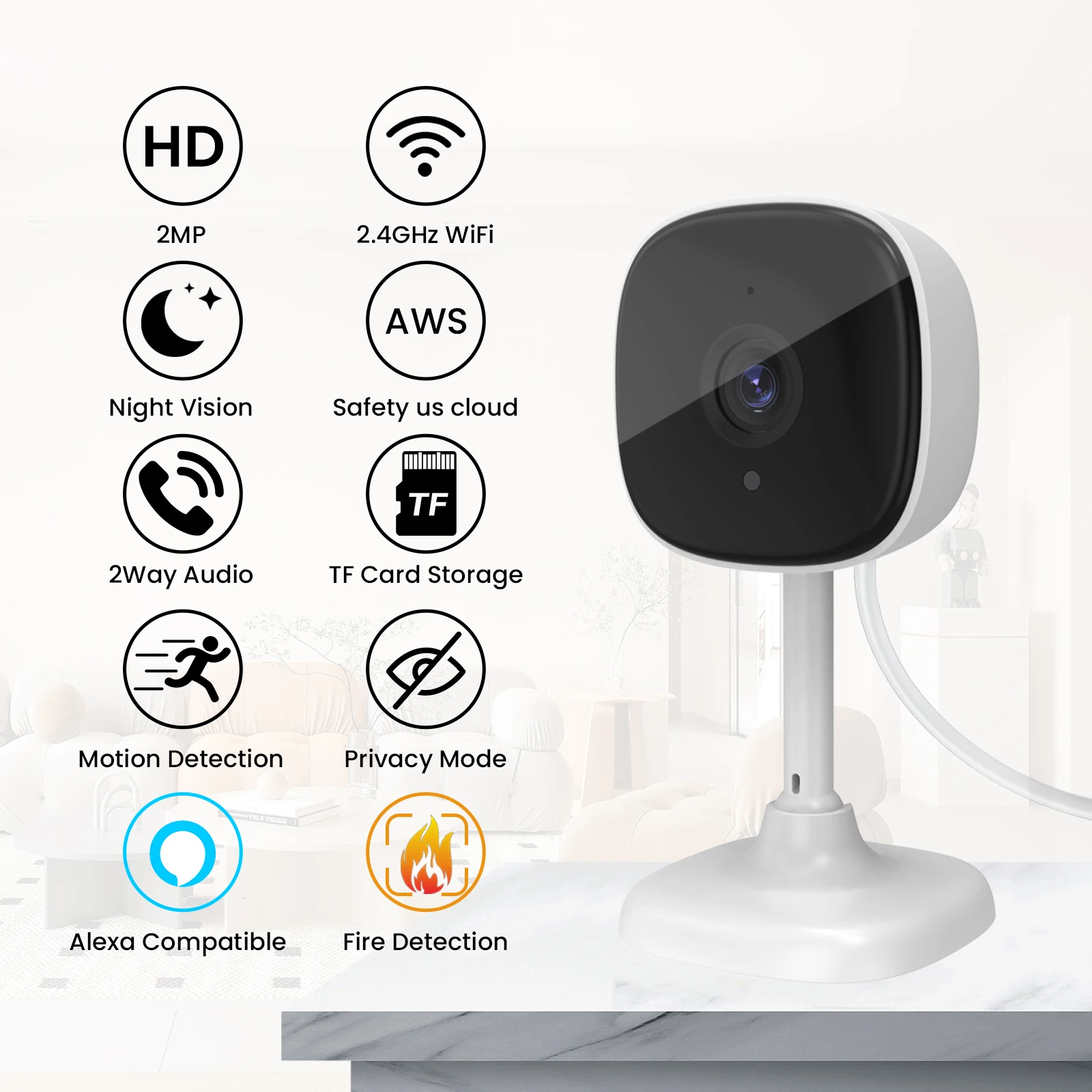  Ȩ  ī޶, 2MP HD ̹,  ȭ, ߰ ð, AI , ޸ ī, Ŭ 丮, ˷ ȣȯ, 4 