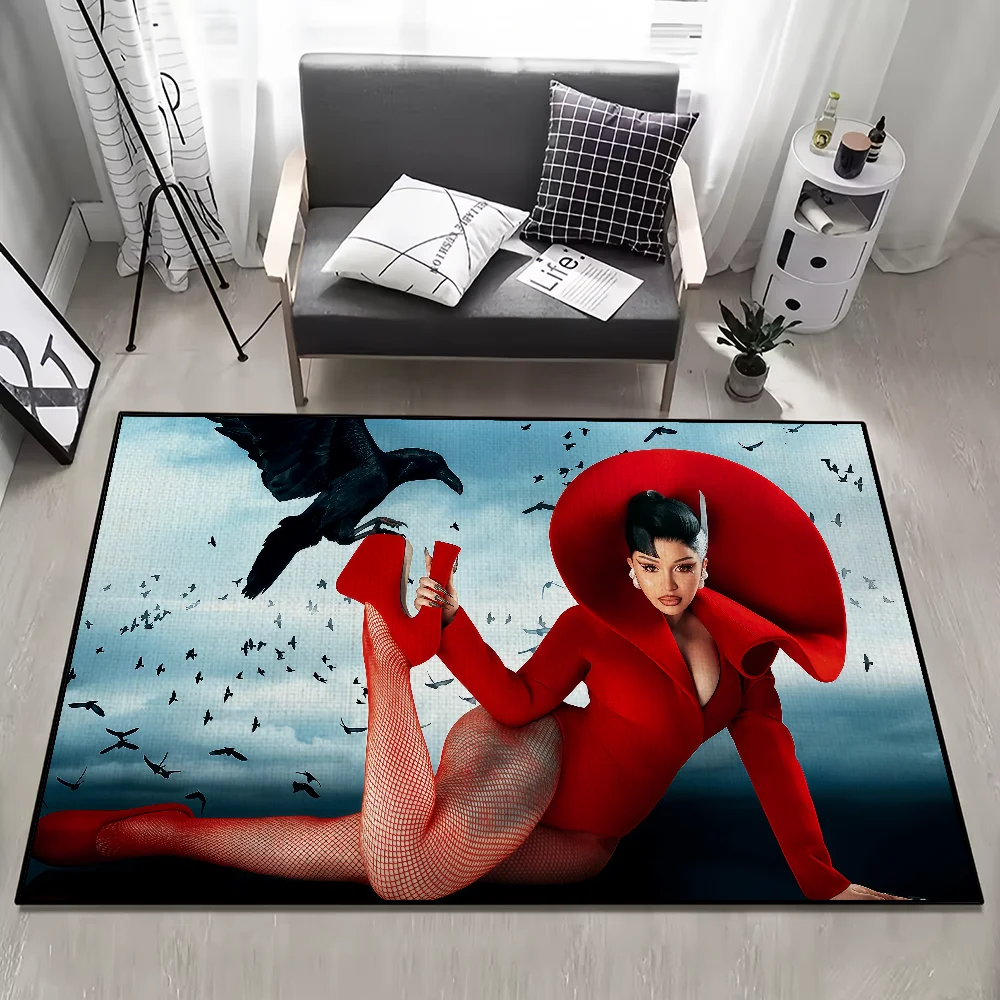 싱어 씨카디비 아웃사이드 AM I THE DRAMA 소형 카펫 러그 홈 데코 침실 매트 복도 발코니 입구 도어매트 장식