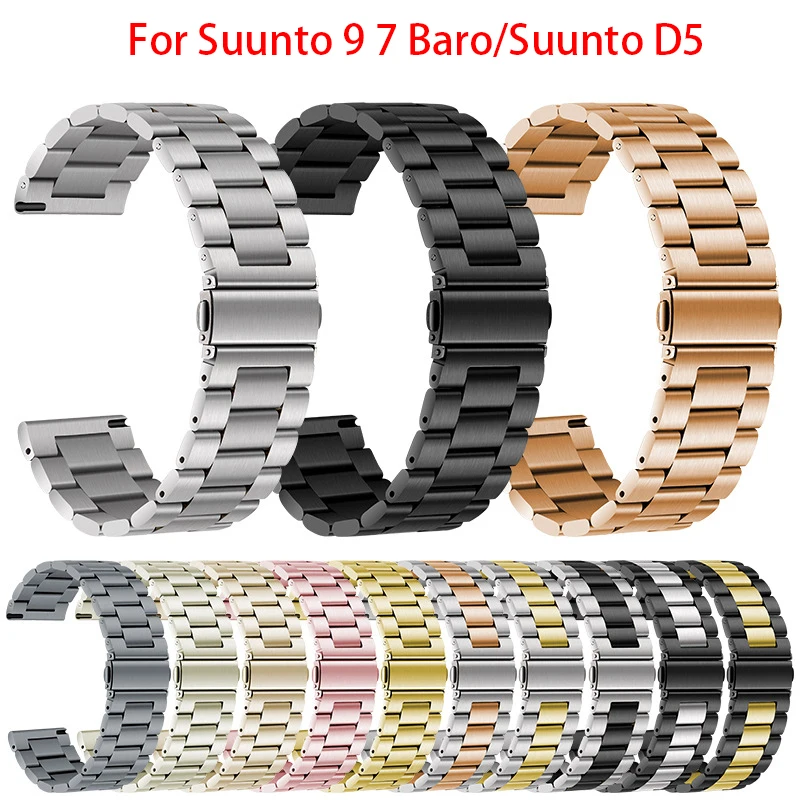 

24mm Luxury Stainless Steel Alloy Strap For Suunto7 9 9Baro Metal Bracelet Replacememt Wristband Spartan Sport D5 Sport Band