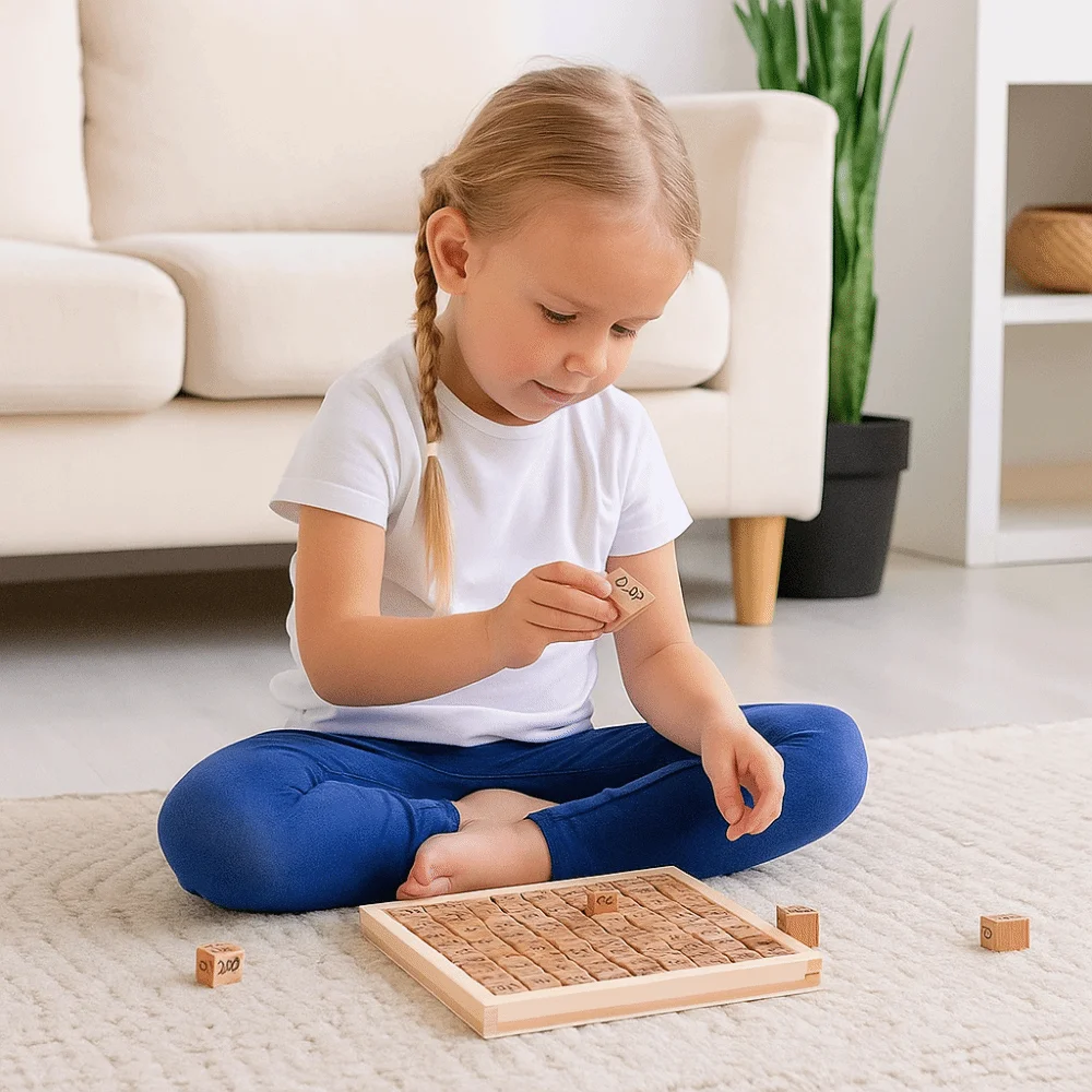Counting Blocks Multiplication Table Board Wooden Brain-boosting Math Education Colorful Interactive Puzzle Learning Learning