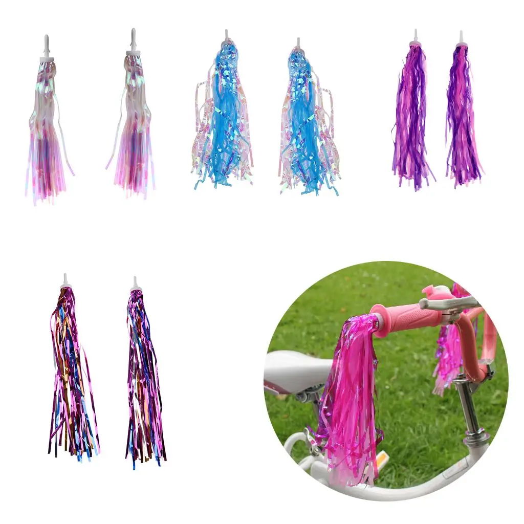 2pcs Grips Retro Pom Pom Tassels Handlebar Streamers for Kid bicycle handlebar tassels