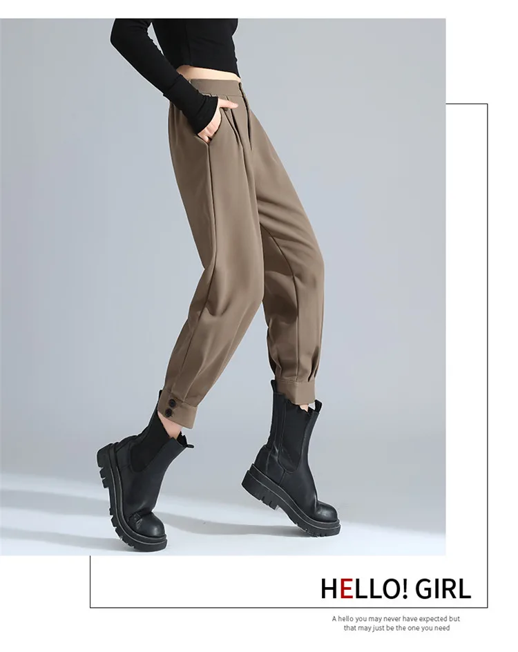 fashion clothing 2022 Autumn And Winter Korean Version Fashion Bloomers Pants Women High Waist slim Trousers Casual All-match Suit Pants JD2293 bell bottom jeans