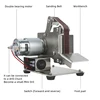 TUNGFULL Mini Belt Grinding Machine Tool Sharpening Machine Sanding Grinding Electric Sander Home Diy Polisher Machine 5