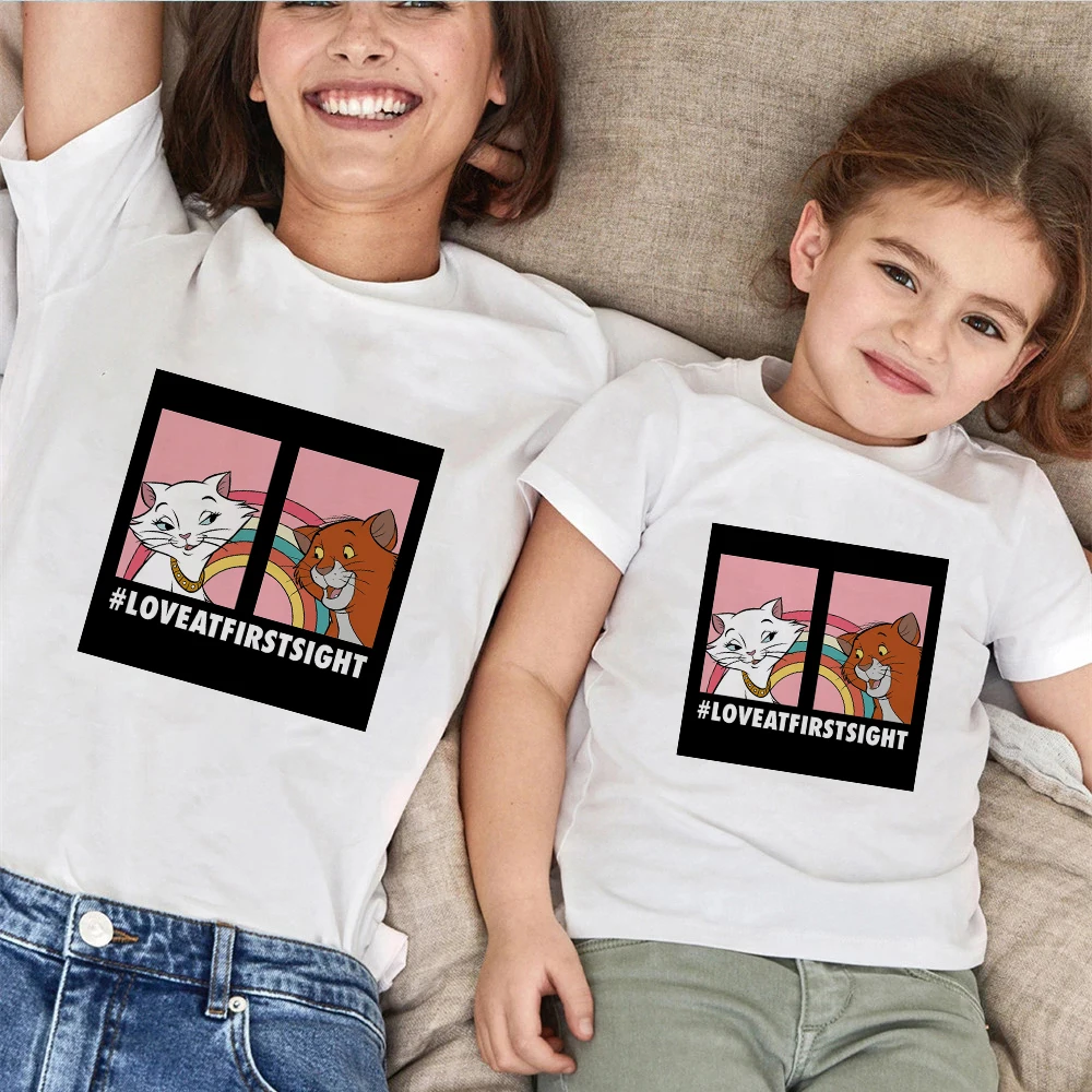 Funny The Aristocats Vacation With His Friends Family Top Toddler Girl Clothes Cute Cat Pictures Couple Tee Parents T Shirt couple matching outfits for wedding Family Matching Outfits