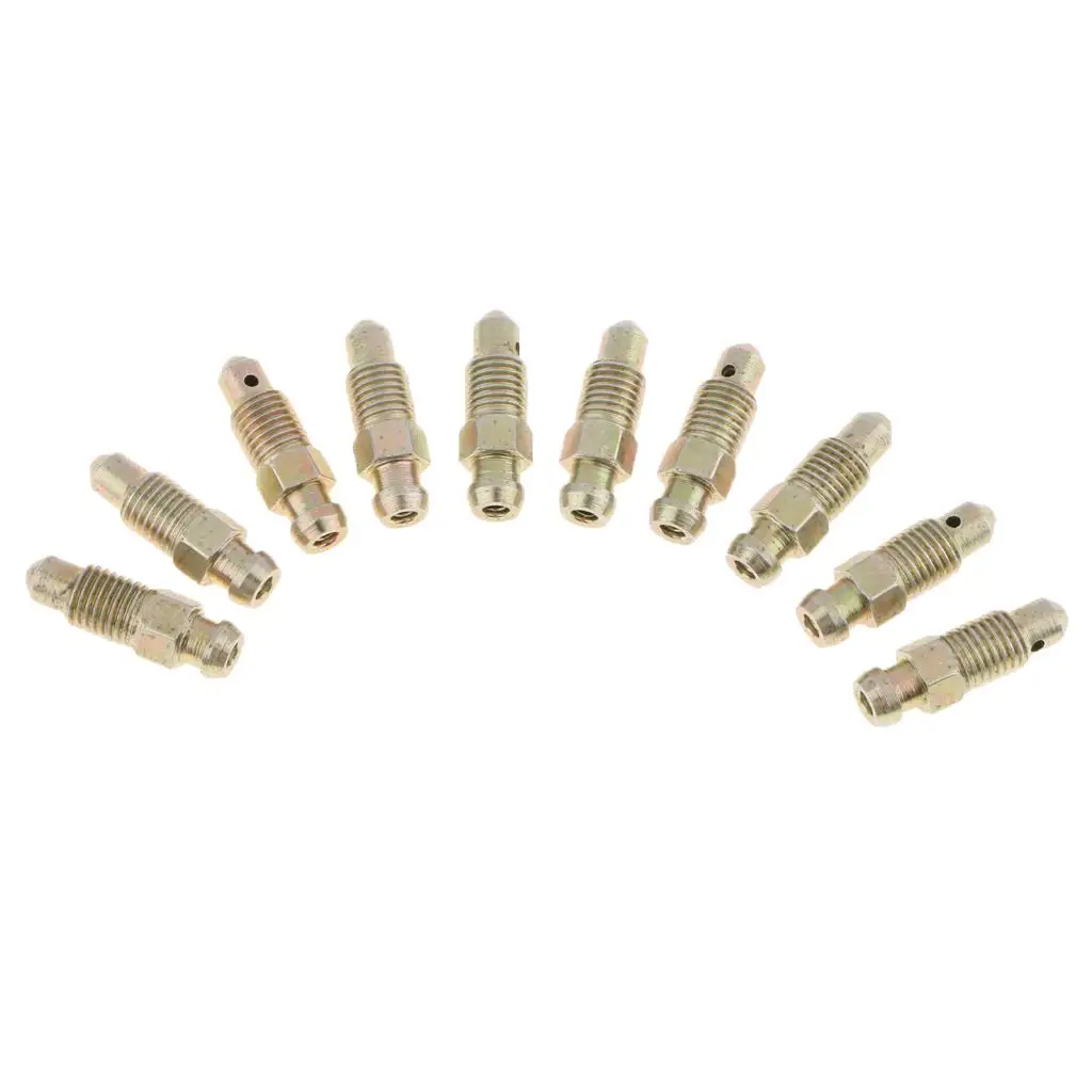 M8x1mm Motorcycle Car Brake Bleeder Nipple Caliper Bleed Screws 10 Pieces
