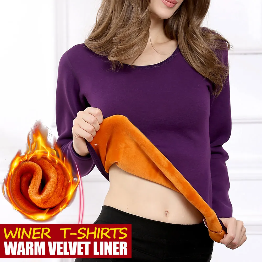 Thermal Underwear for Women Fleece Lined Base Layer Tops Thermal Shirts  Thermo Undershirt Sexy Winter Inner Wear for Women - AliExpress