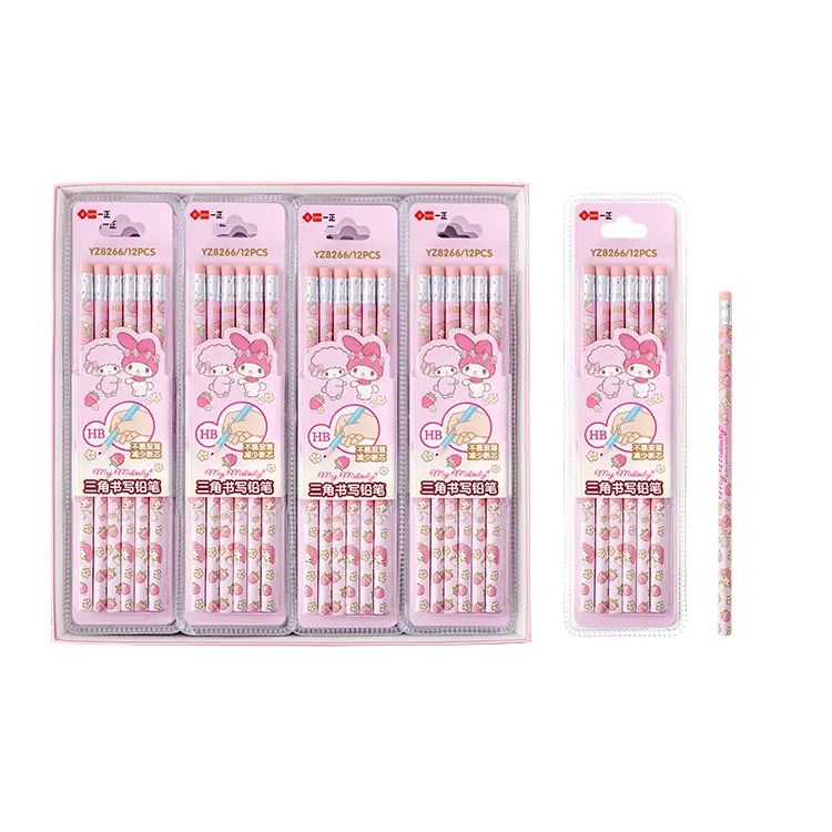 Kawaii Sanrio Hello Kitty Hb Wooden Pencil With Eraser Cartoon Anime  Children Painting Pen Exam Writing Pencil School Stationery - AliExpress