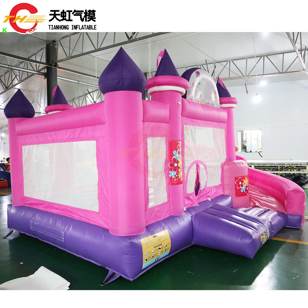 Outdoor Blow Up Bouncy Castle Pink Princess Moonwalk Bounce