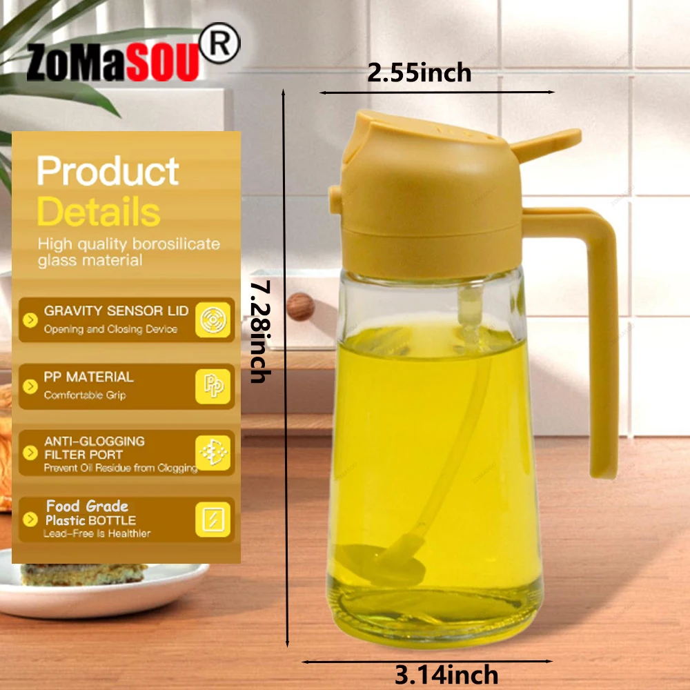 1-4Pcs 2in1 Oil Sprayer Bottle Plastic BBQ Cooking Oil Dispenser Olive Oil Pourers Sprayer Kitchen Baking Mister Vinegar Bottle 3